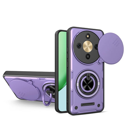For Honor X70 5G / X9d Multifunctional Sliding Camshield Ring Holder Phone Case - Purple - EDA009722606E