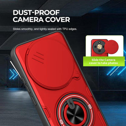 For Honor X70 5G / X9d Multifunctional Sliding Camshield Ring Holder Phone Case - Purple - EDA009722606E