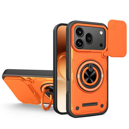 For Honor 600 / 600 Pro Global Multifunctional Sliding Camshield Ring Holder Phone Case - Orange - EDA009722607A