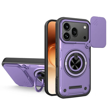 For Honor 600 / 600 Pro Global Multifunctional Sliding Camshield Ring Holder Phone Case - Purple - EDA009722607E