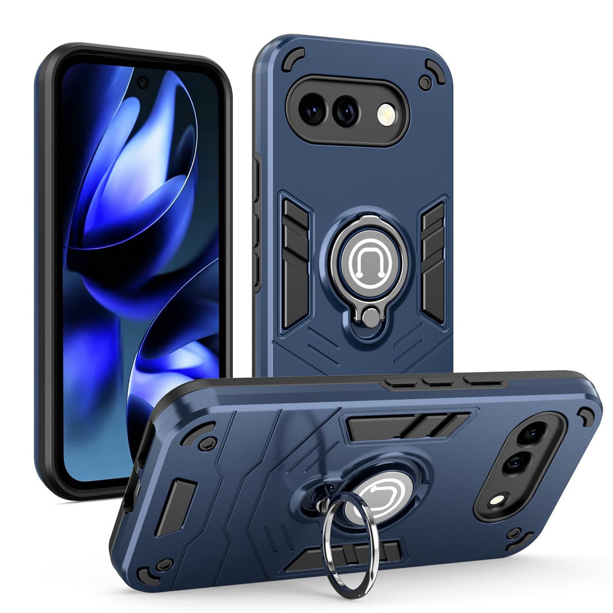 For Google Pixel 9a Ring Holder Phone Case - Royal Blue - EDA009725701A