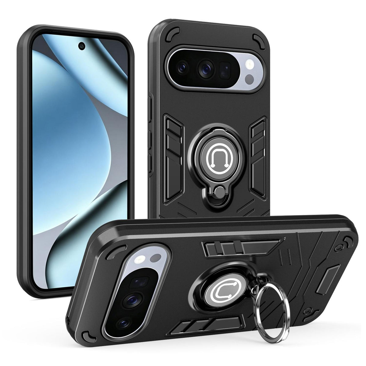 For Google Pixel 10 5G / 10 Pro 5G Ring Holder Phone Case - Black - EDA009725702B