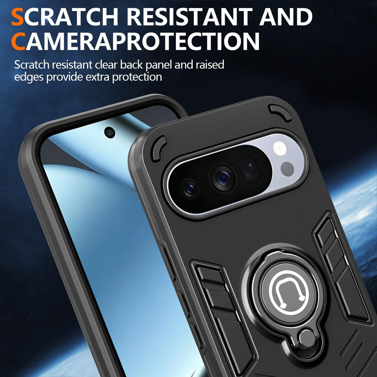 For Google Pixel 10 5G / 10 Pro 5G Ring Holder Phone Case - Grey - EDA009725702C