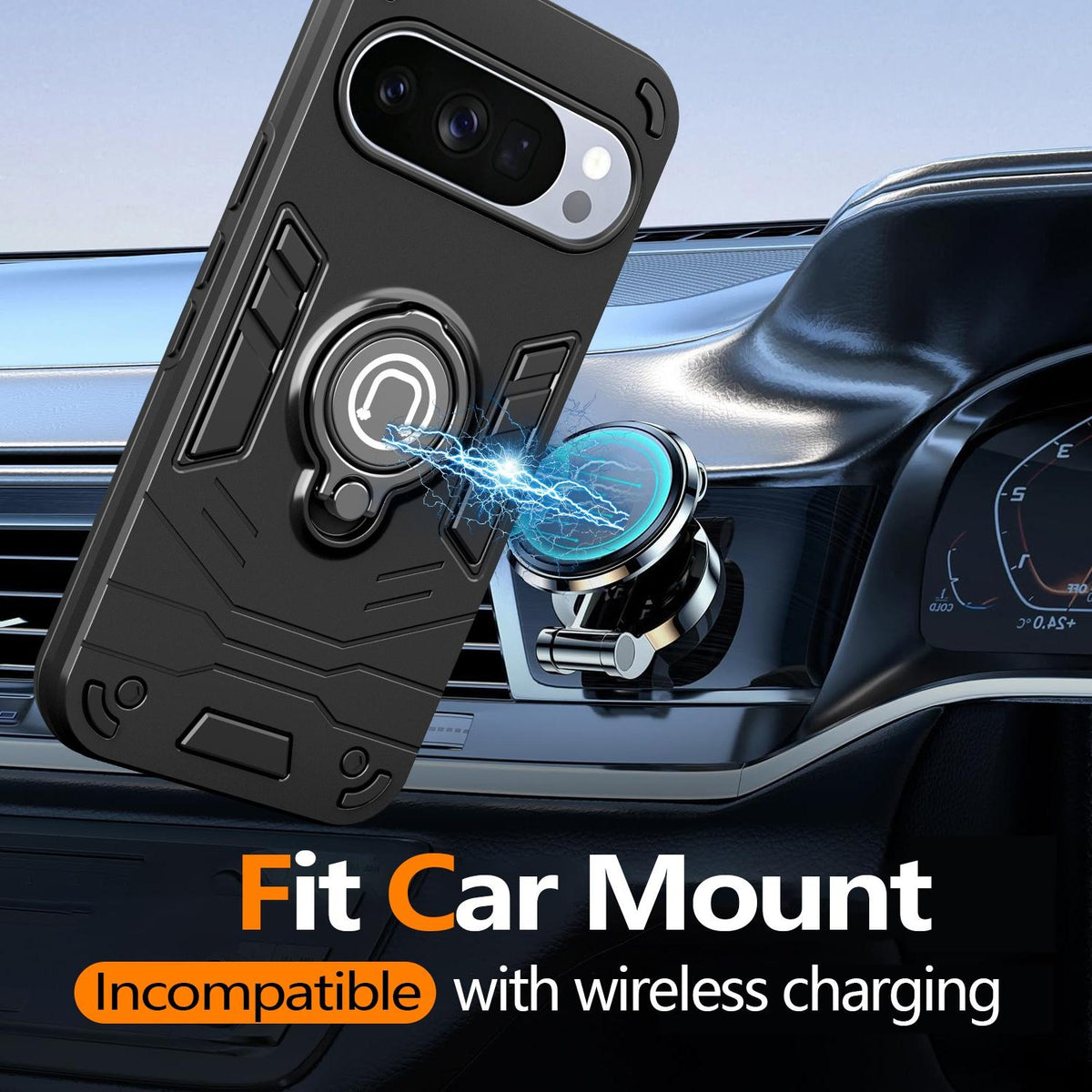 For Google Pixel 10 5G / 10 Pro 5G Ring Holder Phone Case - Grey - EDA009725702C