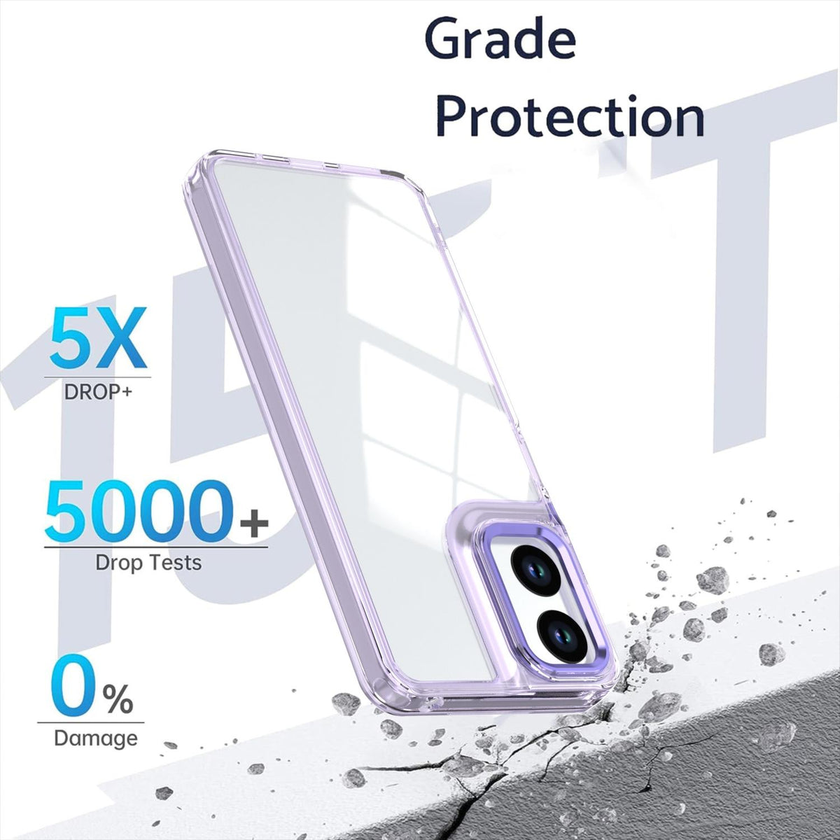 For Motorola Moto G06 4G Shine High Transparency Acrylic Phone Case - Purple - EDA009725803A