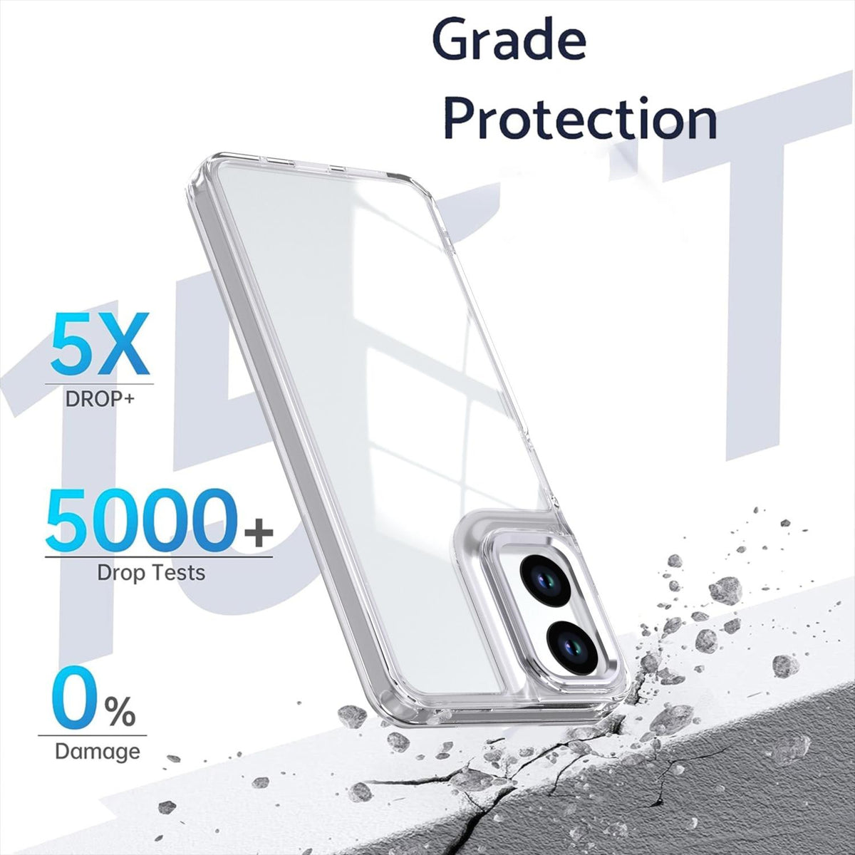 For Motorola Moto G06 4G Shine High Transparency Acrylic Phone Case - White - EDA009725803B