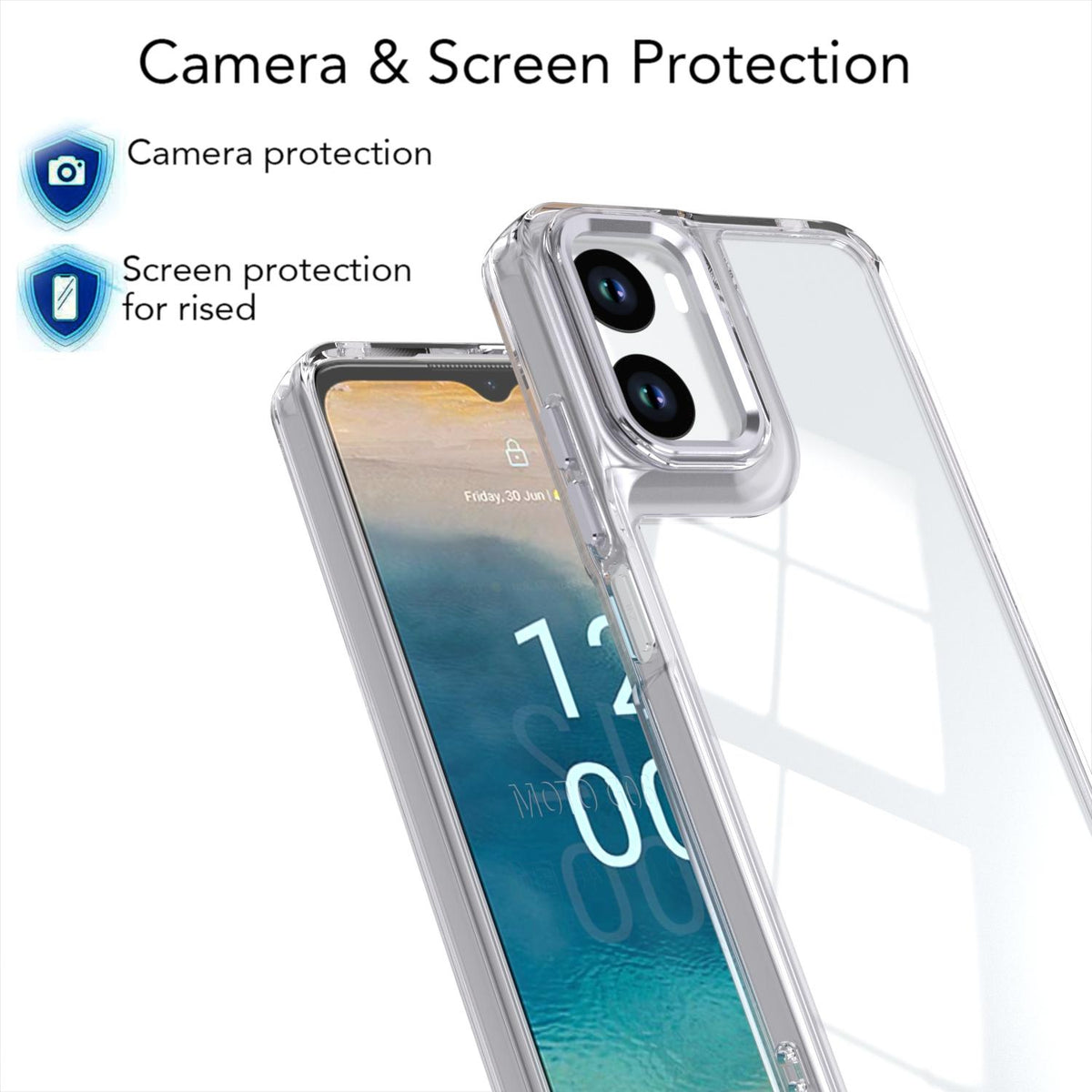 For Motorola Moto G06 4G Shine High Transparency Acrylic Phone Case - White - EDA009725803B