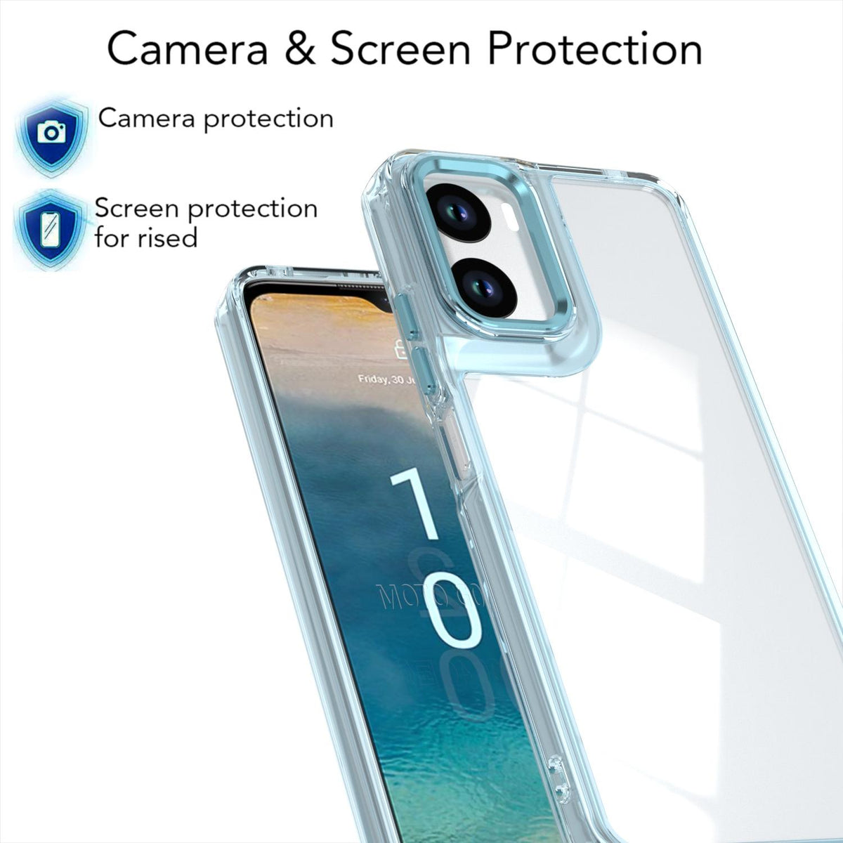 For Motorola Moto G06 4G Shine High Transparency Acrylic Phone Case - Blue - EDA009725803C