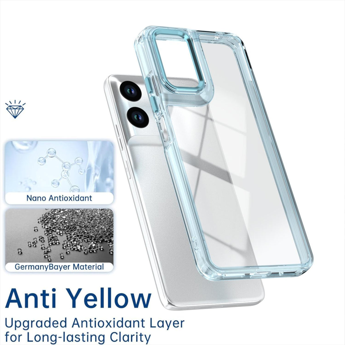 For Motorola Moto G06 4G Shine High Transparency Acrylic Phone Case - Blue - EDA009725803C