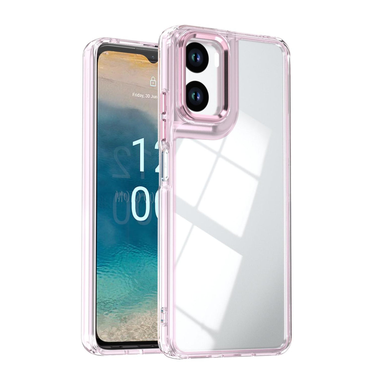 For Motorola Moto G06 4G Shine High Transparency Acrylic Phone Case - Pink - EDA009725803D