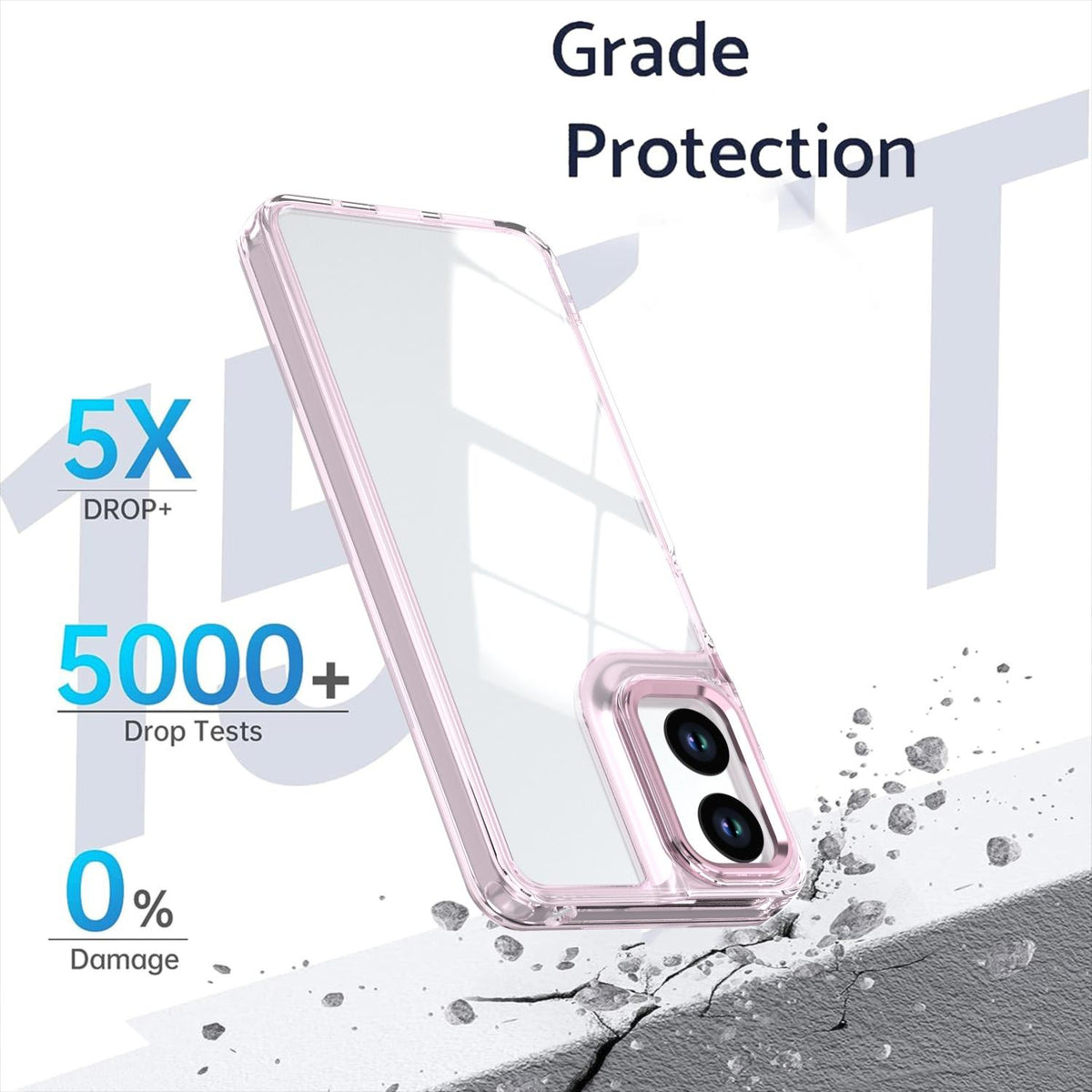 For Motorola Moto G06 4G Shine High Transparency Acrylic Phone Case - Pink - EDA009725803D