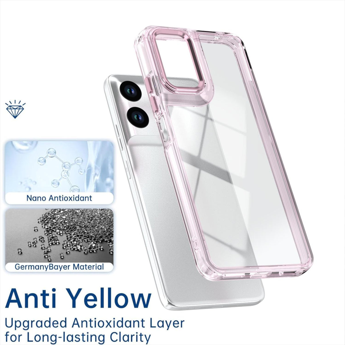 For Motorola Moto G06 4G Shine High Transparency Acrylic Phone Case - Pink - EDA009725803D