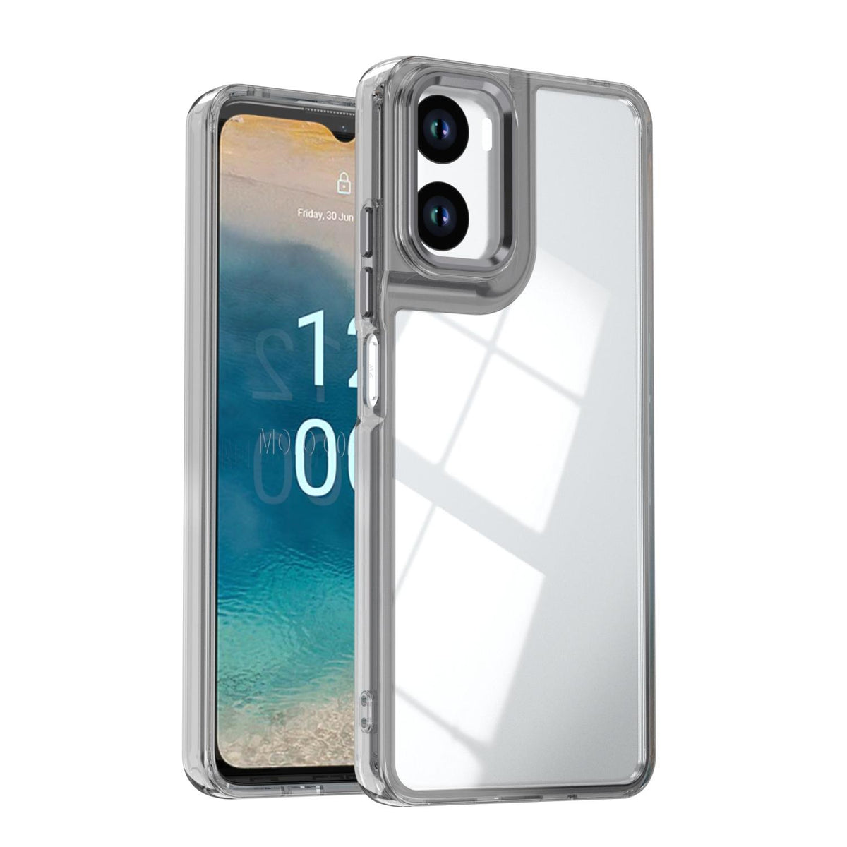 For Motorola Moto G06 4G Shine High Transparency Acrylic Phone Case - Black - EDA009725803E