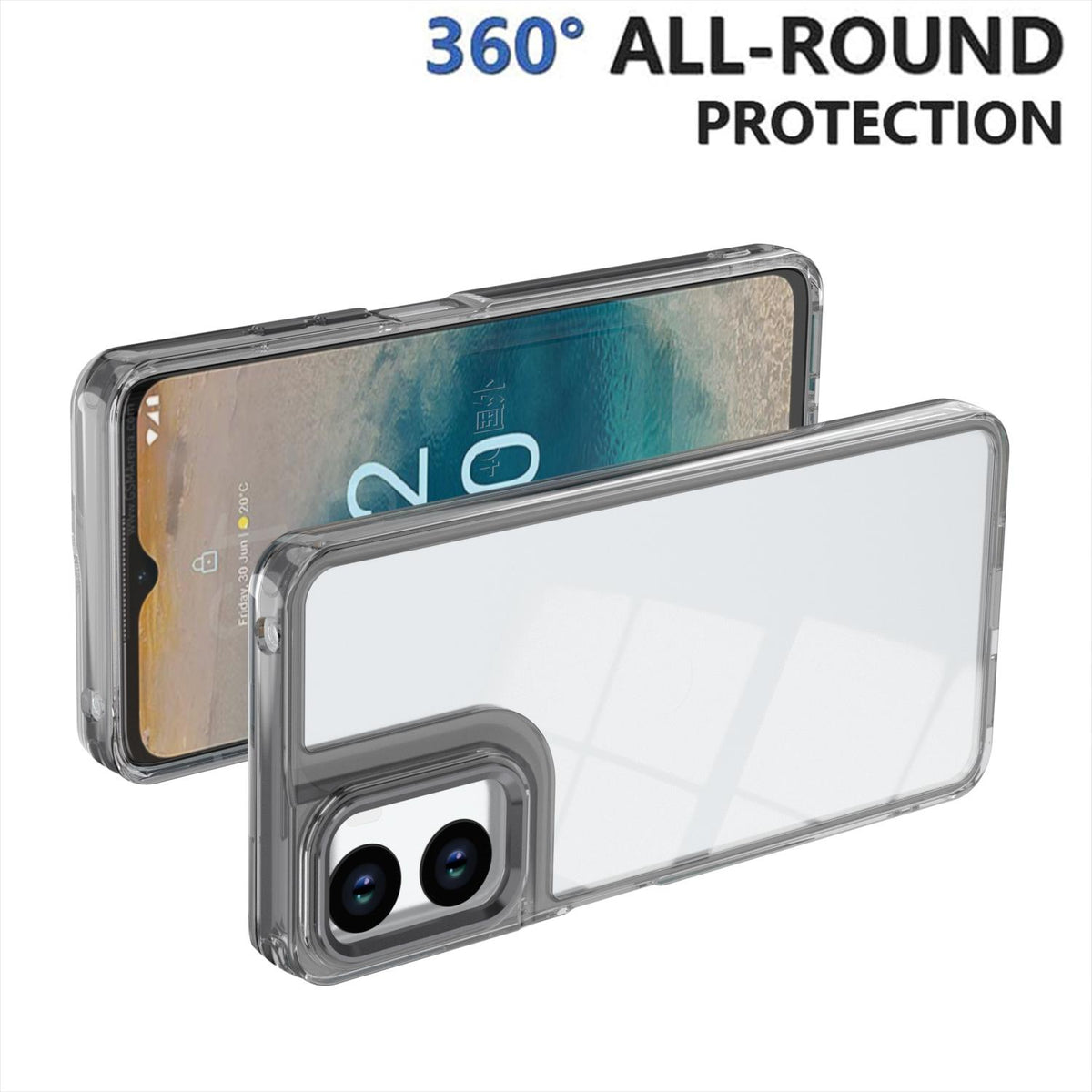 For Motorola Moto G06 4G Shine High Transparency Acrylic Phone Case - Black - EDA009725803E
