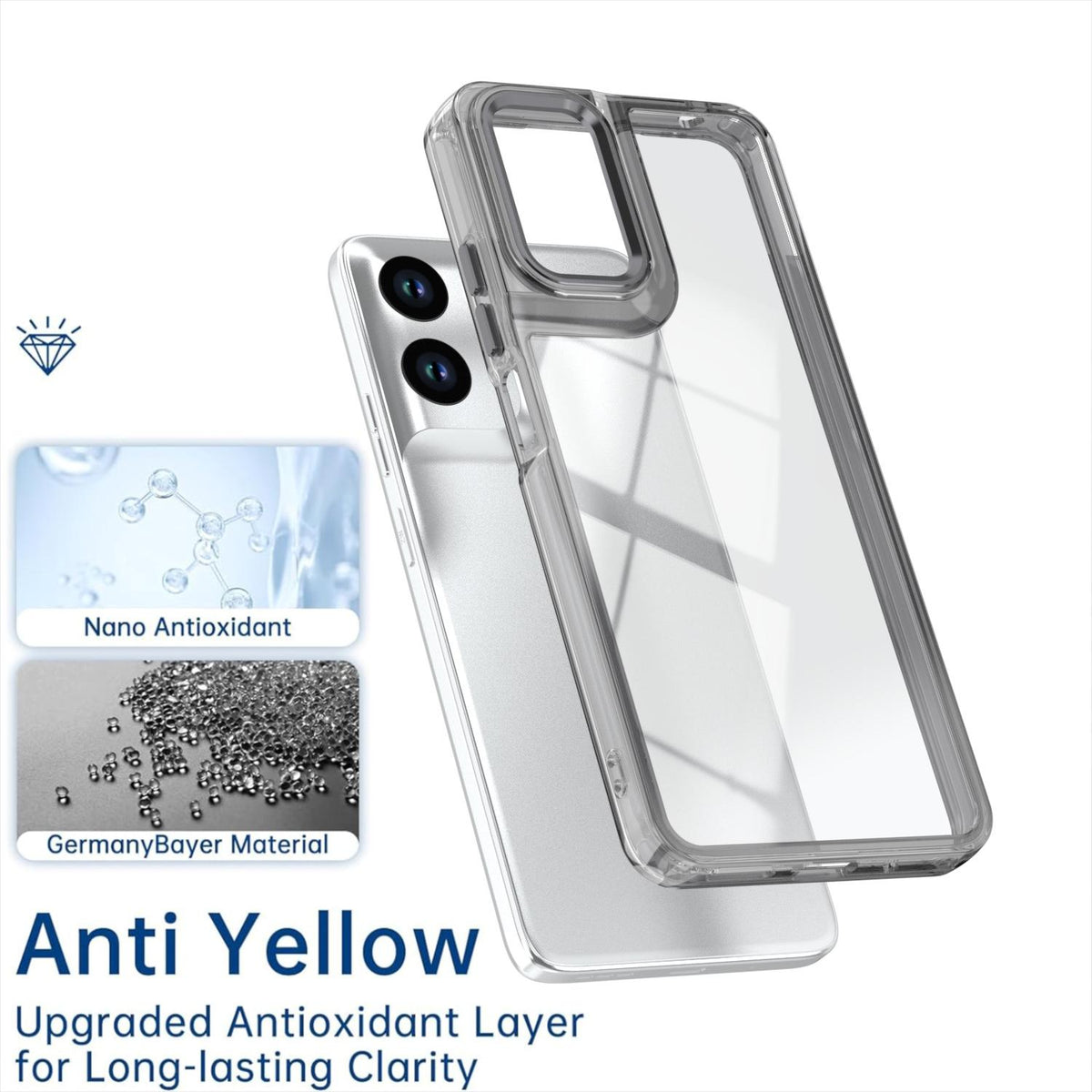 For Motorola Moto G06 4G Shine High Transparency Acrylic Phone Case - Black - EDA009725803E