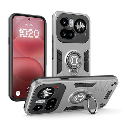 For Nothing Phone 4a Pro Ring Holder Phone Case - Grey - EDA009726201C