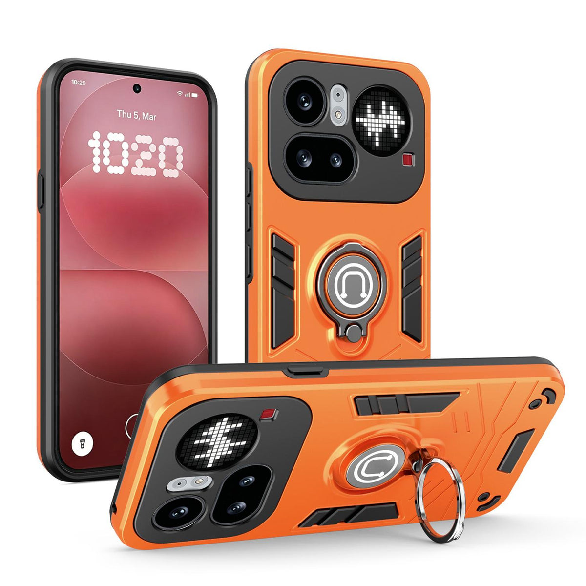 For Nothing Phone 4a Pro Ring Holder Phone Case - Orange - EDA009726201D