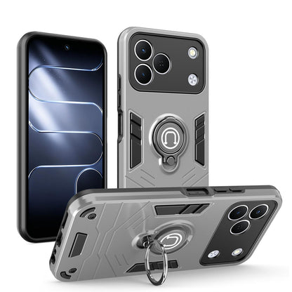 For Tecno Spark 50 4G Ring Holder Phone Case - Grey - EDA009726401C