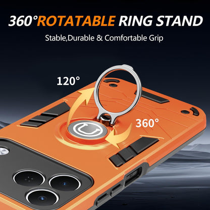For Tecno Spark 50 4G Ring Holder Phone Case - Grey - EDA009726401C