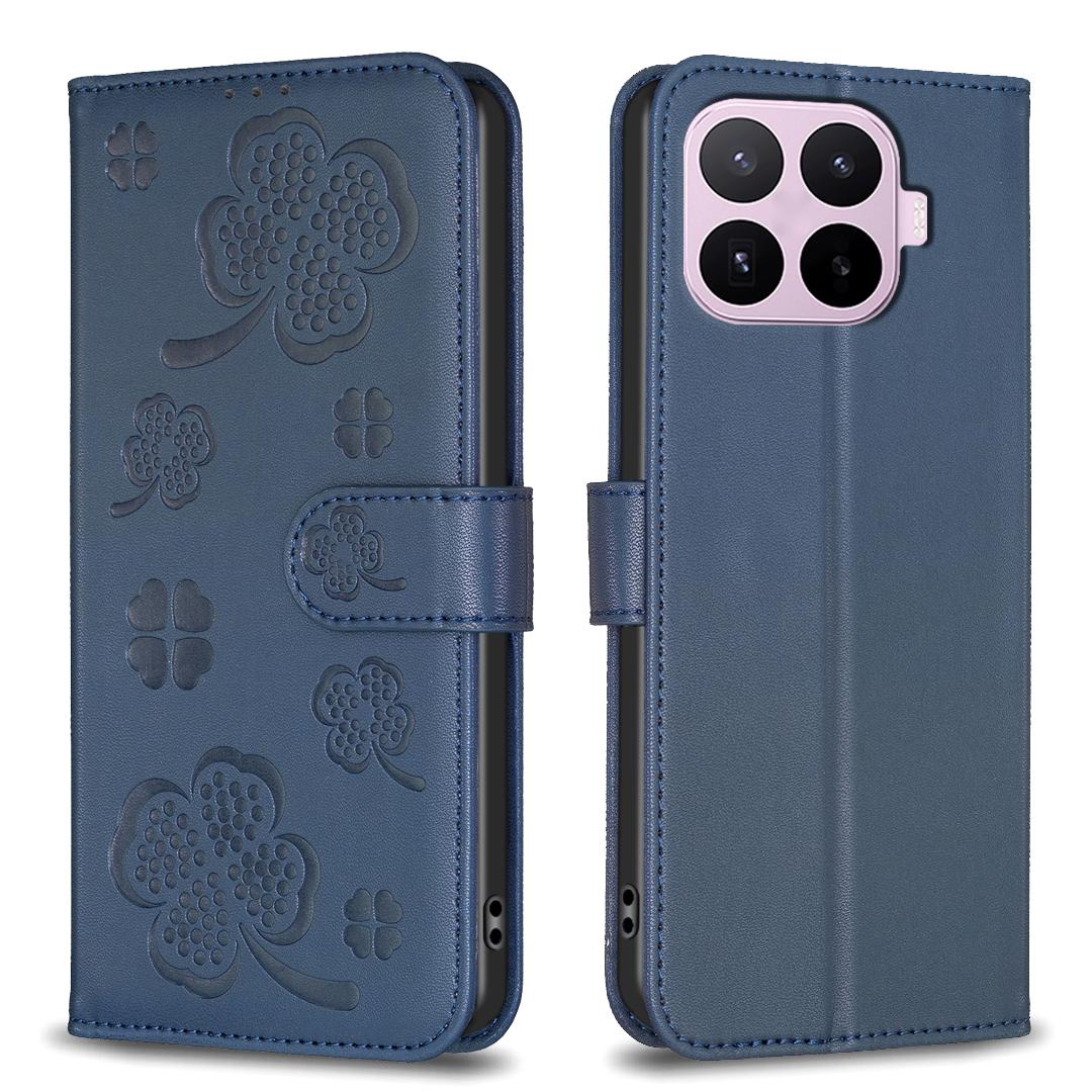 For Xiaomi 17T Pro 5G Four-leaf Embossed Leather Phone Case - Blue - EDA009728201B