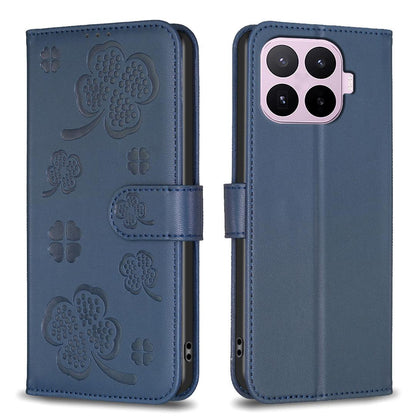 For Xiaomi 17T Pro 5G Four-leaf Embossed Leather Phone Case - Blue - EDA009728201B