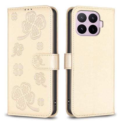 For Xiaomi 17T Pro 5G Four-leaf Embossed Leather Phone Case - Gold - EDA009728201E