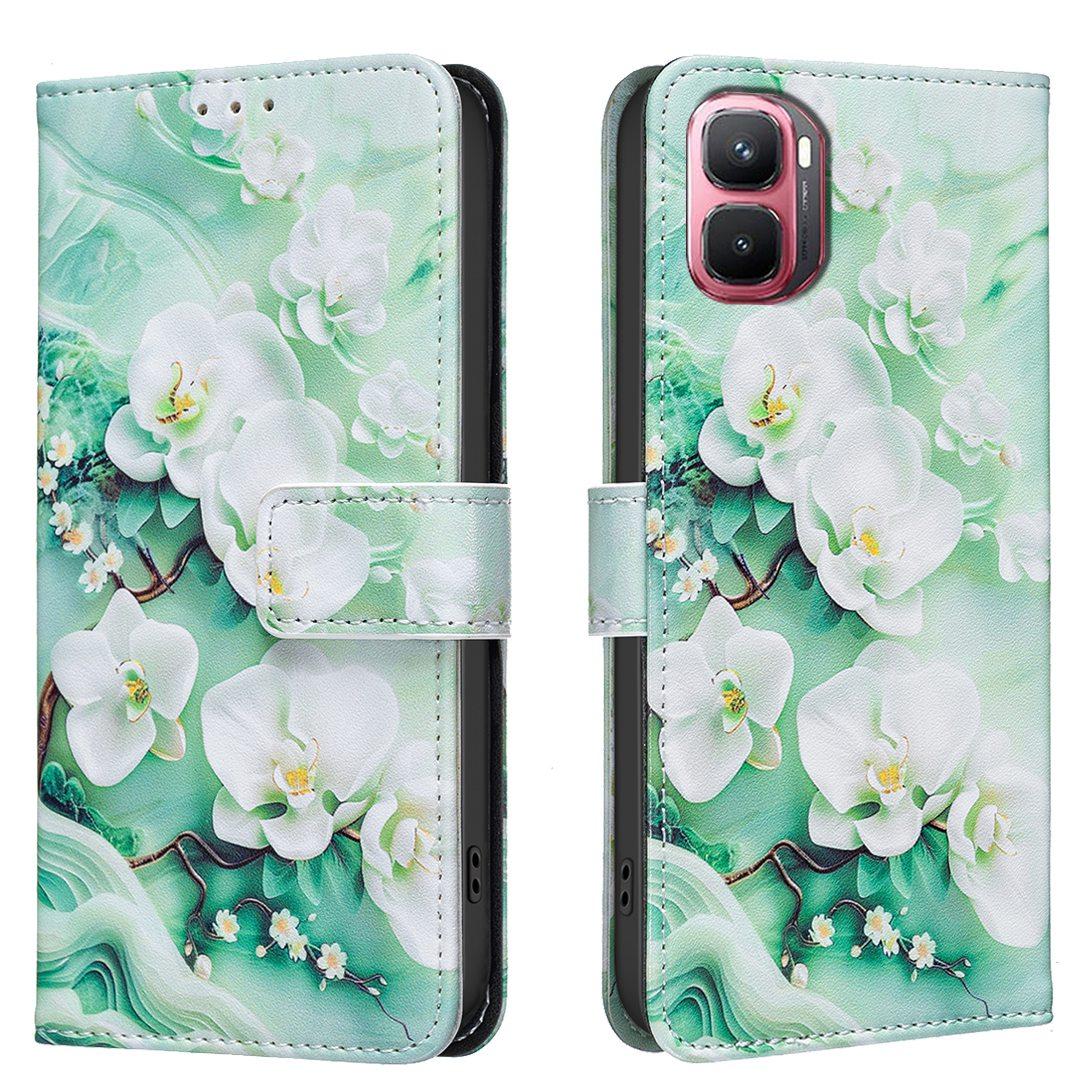 For Infinix GT 50 Pro 5G BF42 Color Painting Leather Phone Case - Pink Flower - EDA009731801A