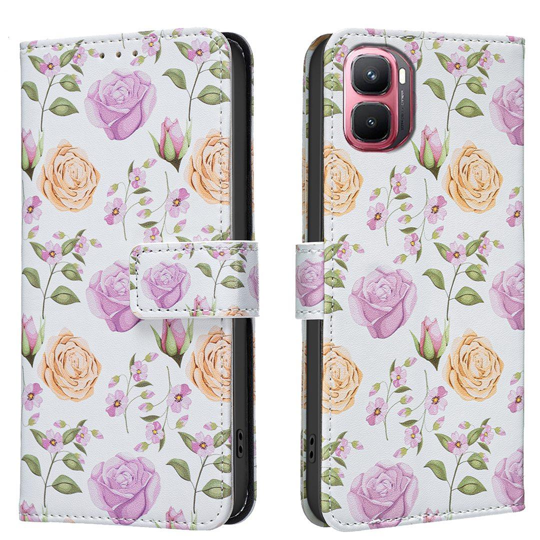 For Infinix GT 50 Pro 5G BF42 Color Painting Leather Phone Case - Yellow Rose - EDA009731801D