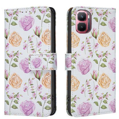 For Infinix GT 50 Pro 5G BF42 Color Painting Leather Phone Case - Yellow Rose - EDA009731801D