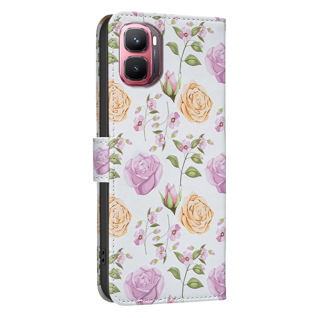 For Infinix GT 50 Pro 5G BF42 Color Painting Leather Phone Case - Yellow Rose - EDA009731801D