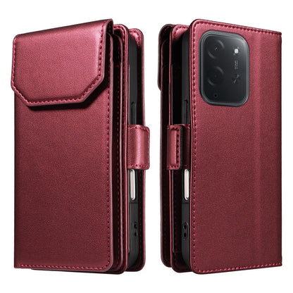 For Xiaomi Poco C95 Pro Multi Card Wallet Leather Phone Case with Strap(Red)