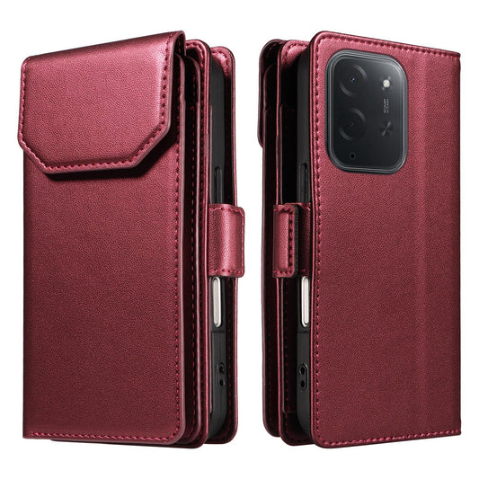 For Xiaomi Poco C95 Pro Multi Card Wallet Leather Phone Case with Strap(Red)