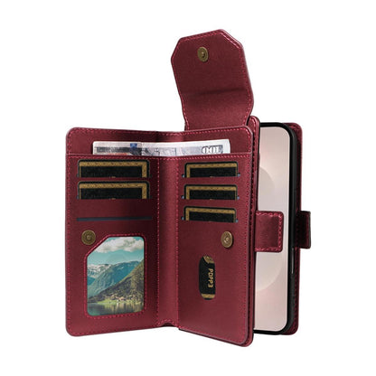 For Xiaomi Poco C95 Pro Multi Card Wallet Leather Phone Case with Strap(Red)