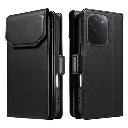 For Xiaomi Poco C95 Pro Multi Card Wallet Leather Phone Case with Strap(Black)