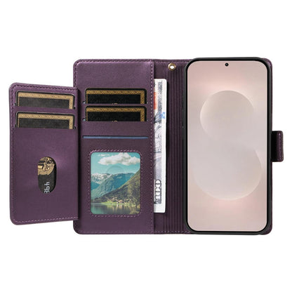 For Xiaomi Poco C95 Pro Multi Card Wallet Leather Phone Case with Strap(Purple)
