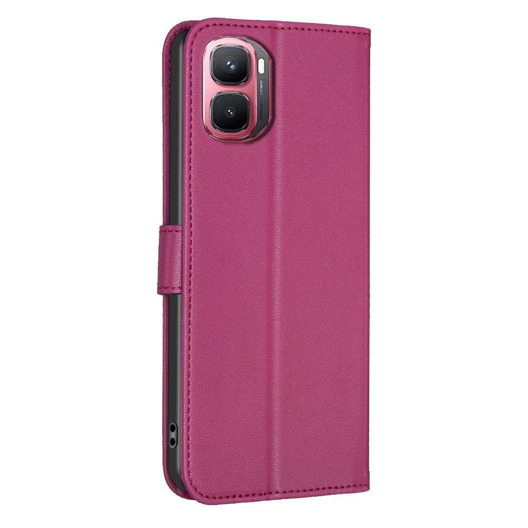 For Infinix GT 50 Pro 5G Four-leaf Embossed Leather Phone Case - Rose Red - EDA009733201A