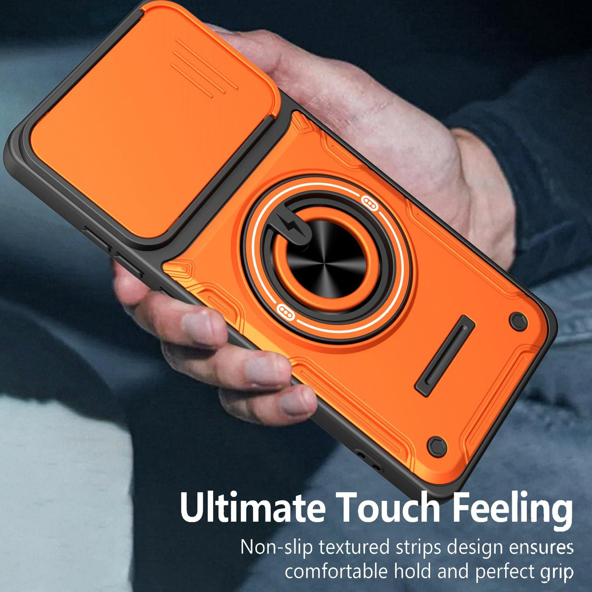 For Motorola Edge 60 Pro 5G Multifunctional Sliding Camshield Ring Holder Phone Case - Red - EDA009734003D