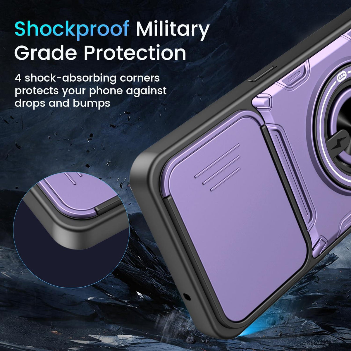 For Motorola Edge 70 Fusion 5G Multifunctional Sliding Camshield Ring Holder Phone Case - Orange - EDA009734005A