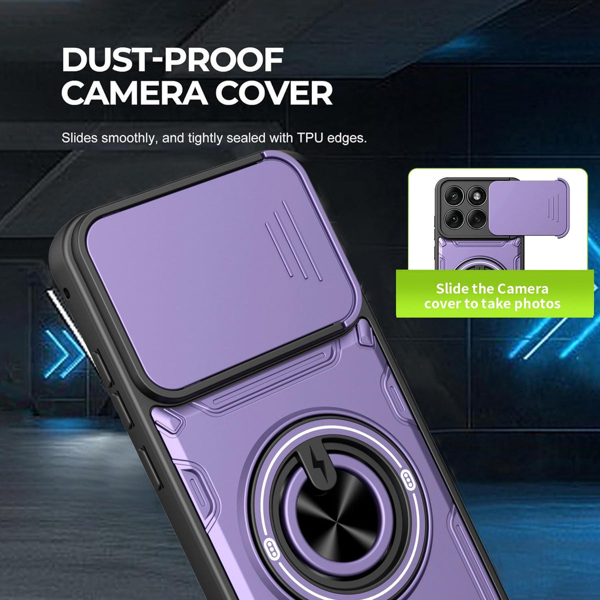 For Motorola Edge 70 Fusion 5G Multifunctional Sliding Camshield Ring Holder Phone Case - Red - EDA009734005D