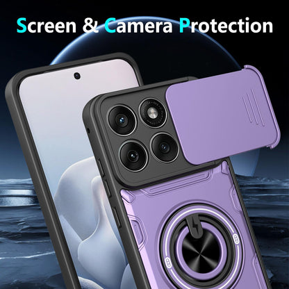 For Motorola Edge 70 Fusion 5G Multifunctional Sliding Camshield Ring Holder Phone Case - Purple - EDA009734005E