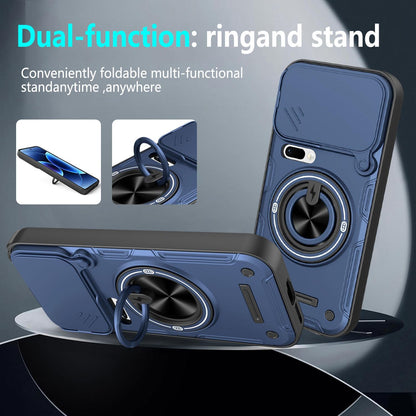 For Xiaomi 17 Pro Multifunctional Sliding Camshield Ring Holder Phone Case - Black - EDA009734103C