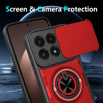 For Xiaomi 17 Multifunctional Sliding Camshield Ring Holder Phone Case - Black - EDA009734104C