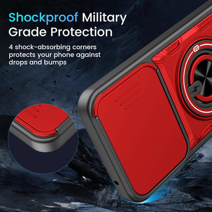 For Xiaomi 17 Multifunctional Sliding Camshield Ring Holder Phone Case - Red - EDA009734104D