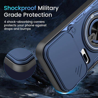 For Xiaomi 17 Pro Max Multifunctional Sliding Camshield Ring Holder Phone Case - Red - EDA009734105D