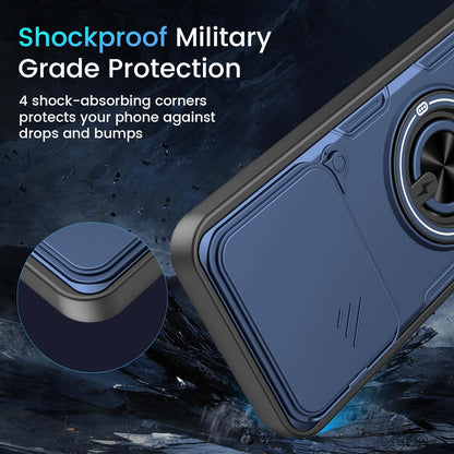 For Xiaomi 17T Pro 5G Multifunctional Sliding Camshield Ring Holder Phone Case - Black - EDA009734107C