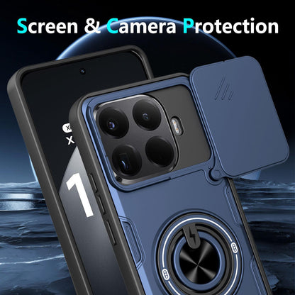 For Xiaomi 17T Pro 5G Multifunctional Sliding Camshield Ring Holder Phone Case - Red - EDA009734107D