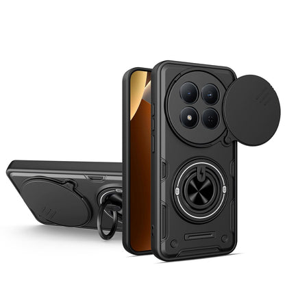 For Redmi Note 15 Pro 5G Global 163.6mm Multifunctional Sliding Camshield Ring Holder Phone Case - Black - EDA009734202C