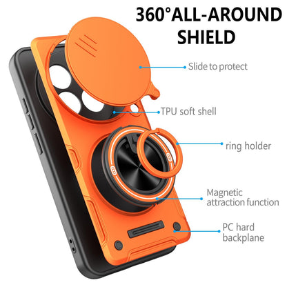 For Redmi Note 15 Pro 5G Global 163.6mm Multifunctional Sliding Camshield Ring Holder Phone Case - Red - EDA009734202D