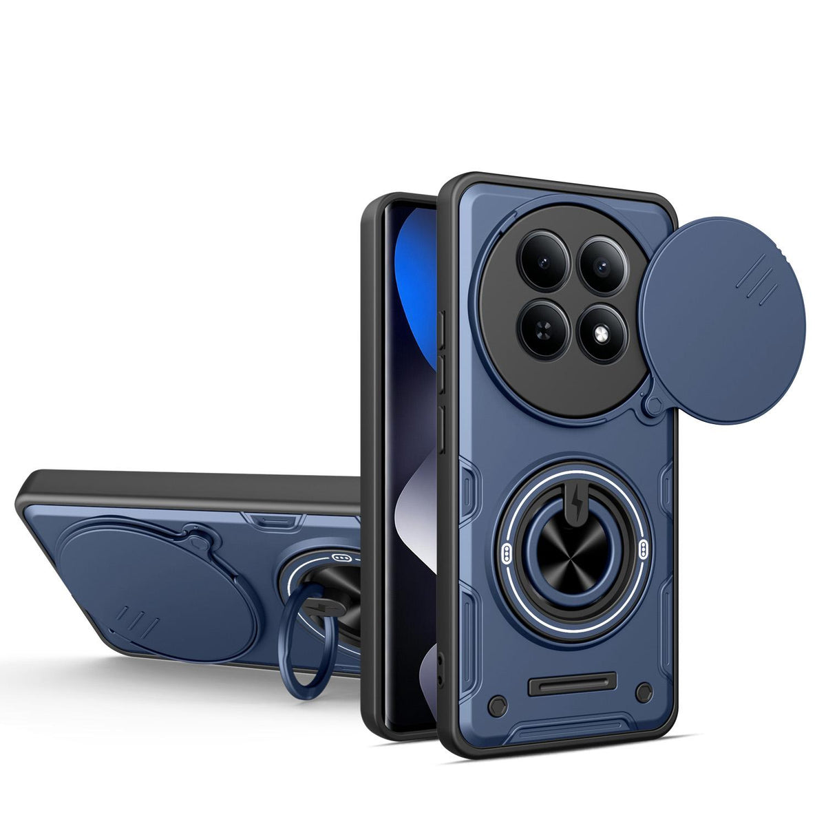 For Redmi Note 15 4G / 5G Global 164mm Multifunctional Sliding Camshield Ring Holder Phone Case - Blue - EDA009734204B