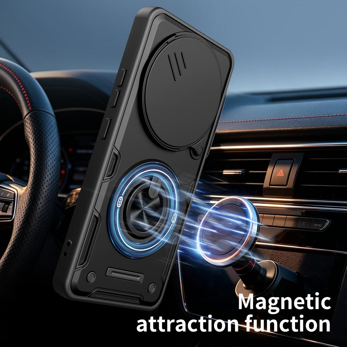 For Redmi Note 15 4G / 5G Global 164mm Multifunctional Sliding Camshield Ring Holder Phone Case - Red - EDA009734204D